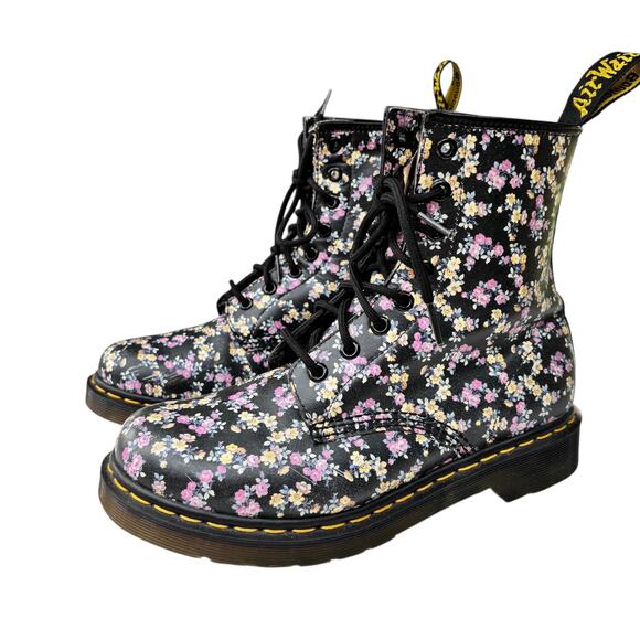 Dr. Marten 1460 Boot Floral Women’s Size 8 Color- Black - Mini Tydee - Picture 1 of 9